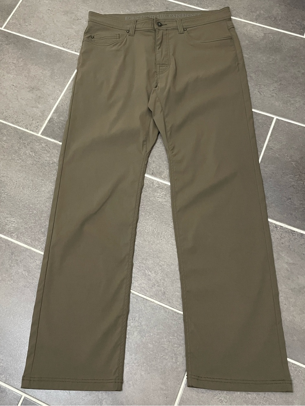 prAna Brion Slim Pant Khaki size 32X34 - Picture 1 of 9